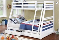 White Bunk Bed - Single Over Dbl