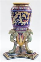 P. Rubboli Lusterware Tripodal Amphora Vase, 20 c