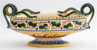ACF Italian Sgrafitto Snake-Handled Footed Urn