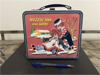 1973 Metal Raggedy Ann & Andy Lunchbox with Thermo