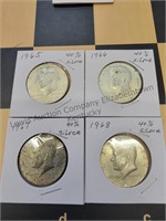 4 Silver Clad Kennedy half dollars see photos for