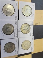 6 Silver Clad Kennedy half dollars see photos for