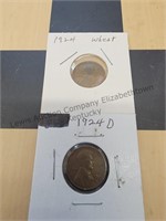 One key date 2 1924 wheat pennies includes a