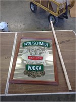 Wolfschmidt Genuine Vodka mirrored sign. Very