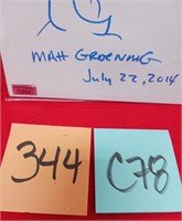 344 - MATT GROENING AUTOGRAPH/ORIGINAL SKETCH ARTI