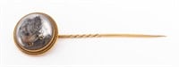 Victorian 18K Essex Crystal Mastiff Stick Pin