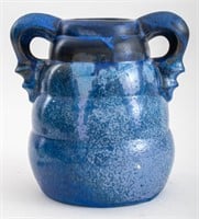 Fulper Blue Glazed Pottery Vase, Early 20th C.