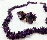 Beautiful Amethyst Stone Beaded Necklace Set