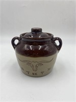 longhorn stoneware bean pot marked USA-Monmouth?