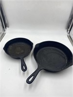 cast iron pans 8" and 10”