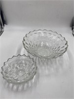 large and small Indiana glass Whitehall 3 footed