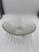 large fostoria american clear glass 3 footed