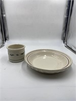 Longaberger pottery pie plate and crock