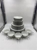 Noritake Leonore serving plates and cups