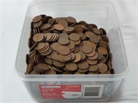 CONTAINER OF 1398 CAN. 1 CENT COINS, 1952-1964