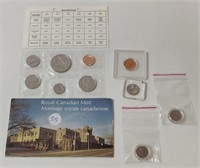 CAN 1977 UNCIRCULATED MINT SET, ENCALPSULED COINS