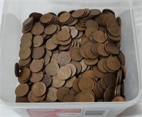 CONTAINER OF 605 CANADIAN PENNIES; 1967 CENTENIAL