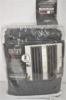 COUTURE BLACK OUT CURTAINS -  NEW - DARK GREY