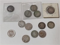13 SILVER 10 CENT COINS