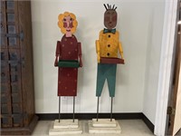 Two Homemade Mr. & Mrs. Greeters 58” tall