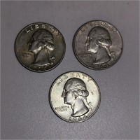 Lot of 3 1964 D Quarters