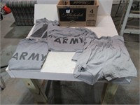 Army shirts and shorts