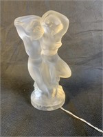 Lalique Frosted Crystal Pan & Nymph, Signed