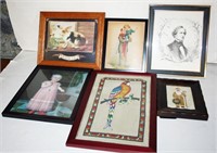 (6) Framed Pictures, Prints, Wall Hangings