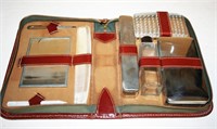 Travel Case w/ Bottles, Brushes, Comb, Mirror