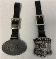 (2) Metal Terratrac Case Watch Fobs