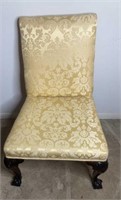 Antique George II Silk Upholstered Mahogany Side