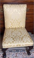 George II Silk Upholstered Mahogany Side Chair