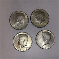 Lot of 4 1967 Half Dollars
