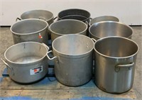 (9) Assorted Metal Pots