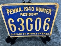 1940 Pennsylvania Tin Hunting Permit