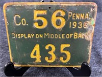 1936 Pennsylvania Tin Hunting Permit