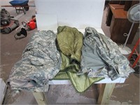 assorted army shirts/jackets
