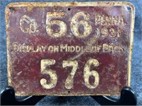 1931 Pennsylvania Tin Hunting Permit