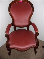 Walnut Victorian Chair W/ Casters Matches Lot 6