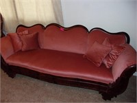 Walnut Victorian Sofa 82" - With Casters
