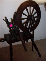 Antique Walnut Spinning Wheel 36" Tall