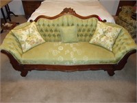 Walnut Victorian Sofa 71"
