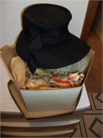 Vintage Hat Box W/ Vintage Hat