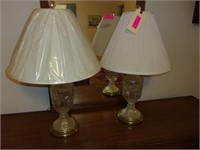 Pair of Glass Lamps 29"