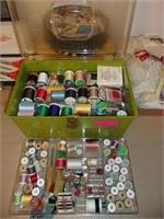 Large Plastic Sewing Box FULL of Notions*