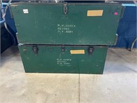7 U.S. Army Wooden Trunks