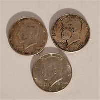 Lot of 3 1964 Half Dollars