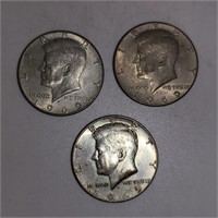 Lot of 3 1969 Half Dollars