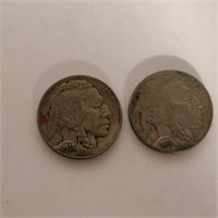 Pair 1938 Buffalo Nickels
