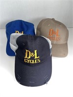 (3) D & L Cycles Hats
